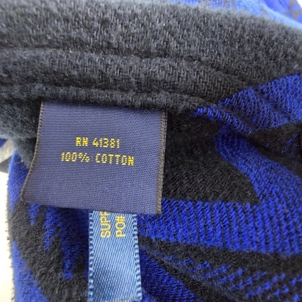 Polo Ralph Lauren- Mens S Beacon Southwest Blanket Cotton Thick Blue/Black Shirt